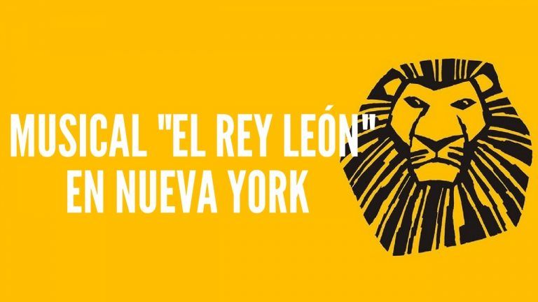 TEXTO MUSICAL EL REY LEON EN NUEVA YORK CON FONDO AMARILLO